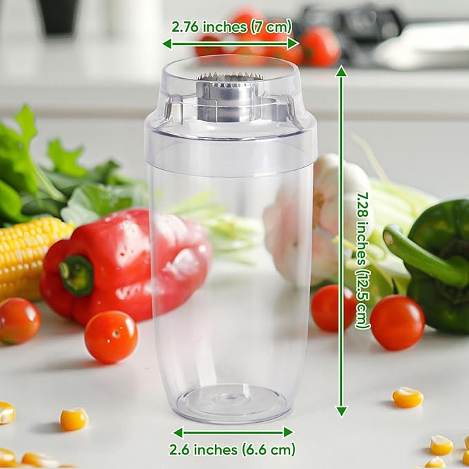 Newness Corn Peeler & Stripper for Corn on the Cob, Safe Blade Hidden Inside, Oversized No-Mess Cup, Serrated Blade for Easy Kernel Removal – Prep Corn in Seconds