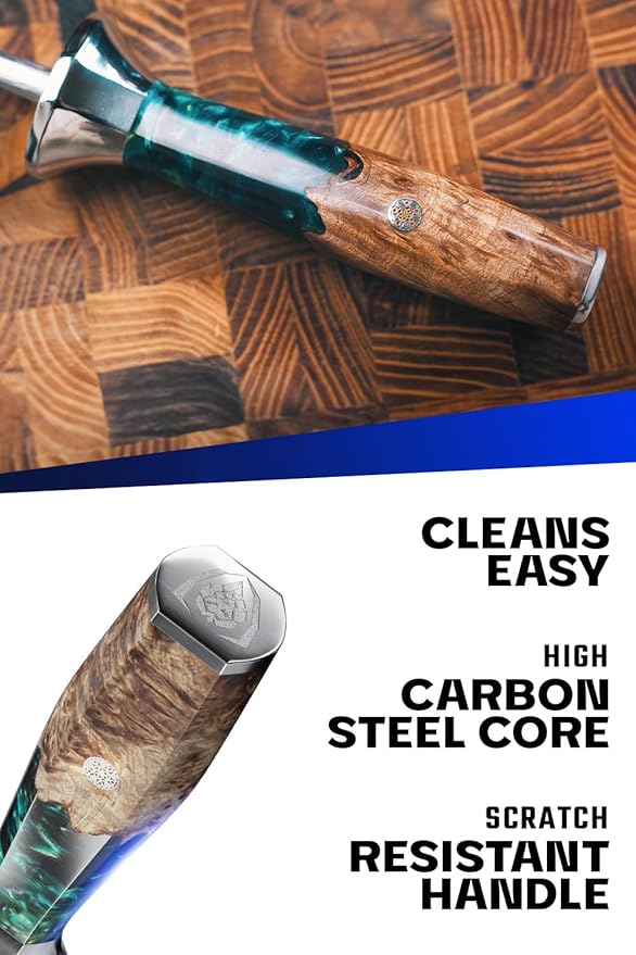 Dalstrong Honing Rod - 10 inch - Valhalla Series - SUS430 Stainless Steel - Resin & Wood Handle - Razor Sharp Kitchen Knife Sharpener Chef Knife Polish - Honing Steel - Gift Sharpening Rod