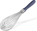 18/8 Stainless Steel Balloon Whisk, Doosu Kitchen Whisk for Cooking Handheld Egg Beater with Rust-Proof Sturdy Wires & Non-Slip Silicone Handle for Beating, Stirring, Blending (12 Wires, Navy Blue)