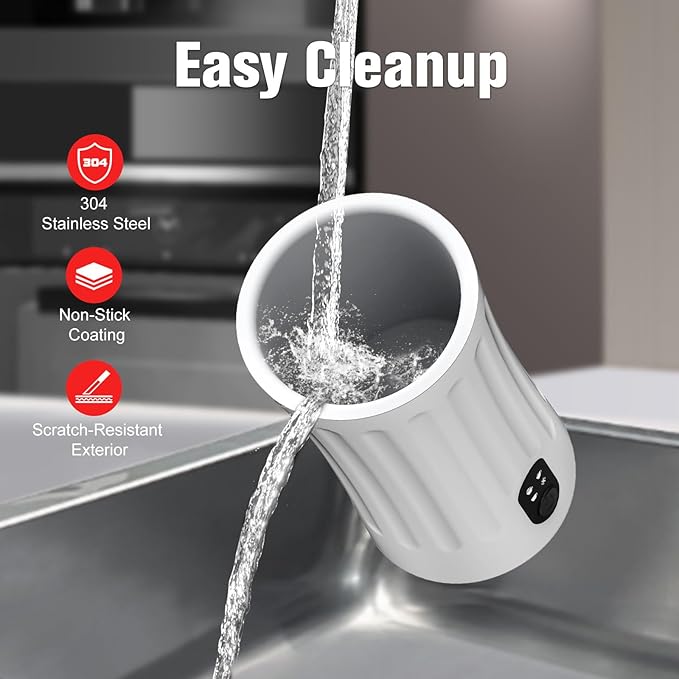 Milk Frother, 4-in-1 Milk Steamer and Frother, 8.1oz/240ml Automatic Warm and Cold Foam Maker, Auto Shut-Off Frother for Coffee, Latte, Cappuccino, Macchiato(White)