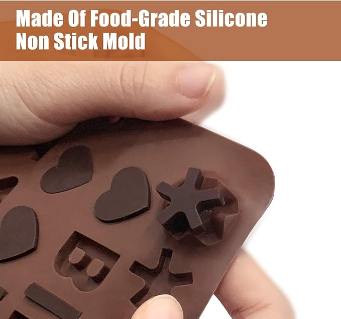 Walfos Silicone Letter Mold and Number Chocolate Molds - Non-Stick Letter Chocolate Mold, Made of Food Grade Silicone, BPA Free, Perfect for Cake Decoration, Candy, Chocolate, Birthday Party, Gummies