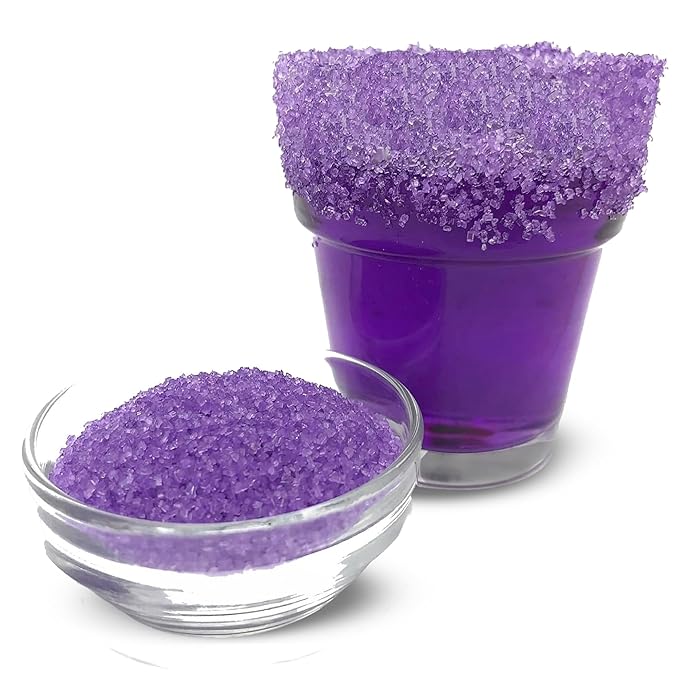 Snowy River Purple, Cocktail & Margarita Sugar Rimmer - Vibrant Naturally Colored Sugar for Cocktail Rimming, Baking & Decorating, Medium Crystal - 80oz