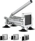 VEVOR French Fry Cutter, Potato Slicer with 1/2", "3/8", "1/4 Stainless Steel Blades, Manual Potato Cutter Chopper with Suction Cups, Great for Potato, French Fries, Cucumber, Vegetables, Carrot