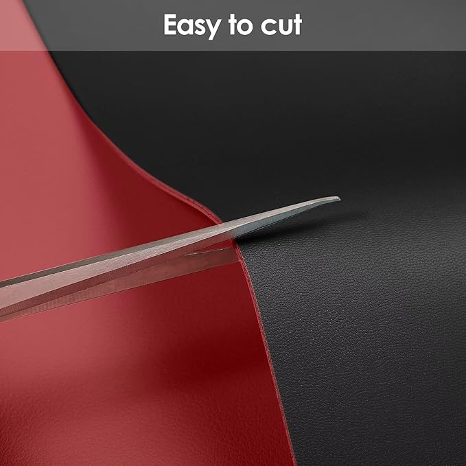 Leather Table Cover,1.8mm Thick,42x96 Inch Table Protector,Table Protector for Dining Room Table,Dining Table Cover,Table Cover Protector.(Black+Wine Red,42x96)