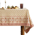 ISAENNE Designer Linen Floral Long Rectangular Tablecloth,Pale Yellow Farmhouse Indoor Table Cloth,Durable Decor Tablecloths for Dining Kitchen Thanksgiving Christmas,63"*94"-Chamonix A