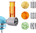 Slicer Shredder Attachment for Kitchen, Kitchenaid Attachments, Cheese Grater Attachment, Vegetable Slicer Attachment, Food Processor Attachment for Kitchen Aid Stand Mixer with 3 Blades (Grey)