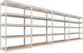 HOMEDANT White 5 Tier Laminated Boltless Heavy Duty Garage Storage Adjustable Wide Size Metal Shelving Unit Utility Rack Shelves Organization Shelf Shed Warehouse 47.7" W x 18.2" D x 71.3" H 4Pack
