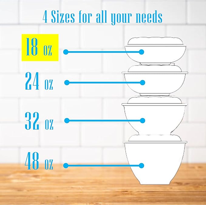 Mr Miracle Clear 18 Ounce Plastic Salad Bowls with Snap-On Lids. Pack 50. Airtight Disposable Salad Containers for Lunch, Meal Prep, Parties. Ideal as Disposable Salad Bowls with Lids