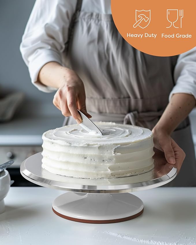 Kootek Aluminium Alloy Revolving Cake Stand 12 Inch Rotating Cake Turntable for Cake, Cupcake Decorating Supplies