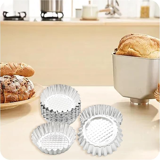 pson 20Pcs 3.75 Inch Egg Tart Molds, Non-Stick Aluminum Mini Tart Pans for Baking Tarts, Pies, Cupcakes, Muffins, Pudding, and Desserts