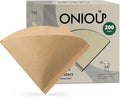 V60 Coffee Filters 02, ONIOU Unbleached Size 02 Cone Coffee Filters, 200 Count Natural Brown Pour Over Paper Filters for Hario V60 & Others 1–4 Cup Coffee Dripper - Package May Vary