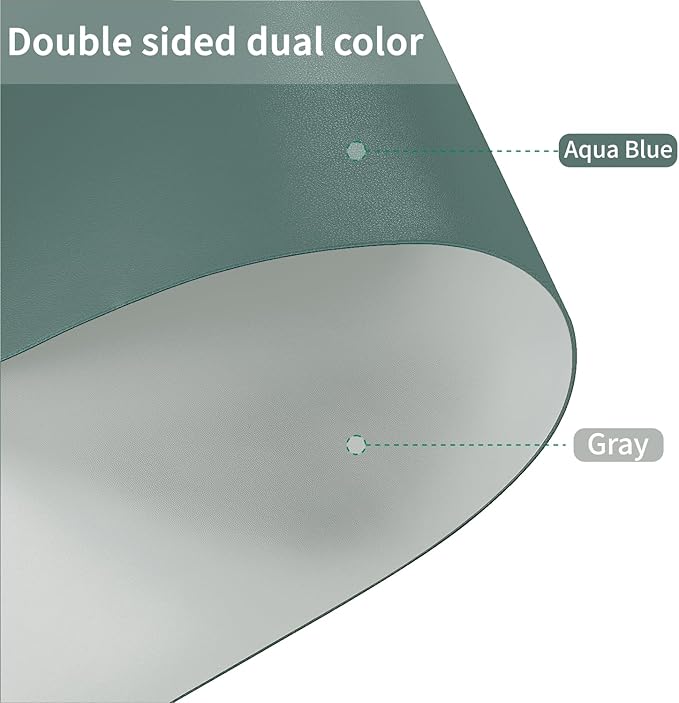 Leather Desk Mat,1.8mm Thick,15.75x63 Inch Desk Cover,Desk Protector Mat,Dresser Cover Top,Desktop Cover,Dresser Cover Top for Bedroom,Table Protector Mat(Aqua Blue+Gray,15.75x63)