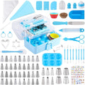 Cake Decorating Kit: Decorating Supplies Tools Kit 238 PCS Baking Accessories Include Spiping Bags and Tips Set, Piping Tips Set, Spatulas, Cake Scraper, 50 Piping Bags, Blue