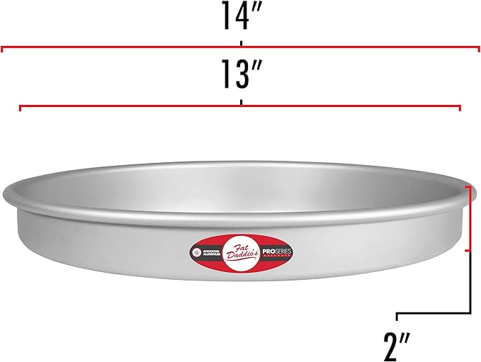 Fat Daddio's Round Cake Pan, 13 x 2 Inch, Silver