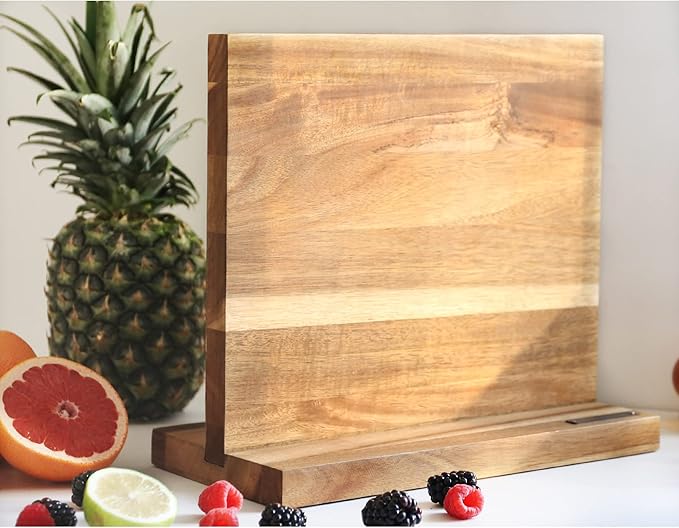 YOUSUNLONG Magnetic Knife Block - Magnetic Knife Holder - Magnetic Knife Stand - Double Sided Magnetic Acacia Wood - Holds 10 inch knives - Large Cutlery Display Stand and Storage Rack