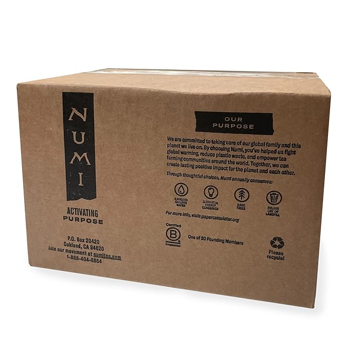 Numi Organic Tea Decaf Ginger Lemon, 100 Count Box of Tea Bags, Decaf Green Tea (Packaging May Vary)