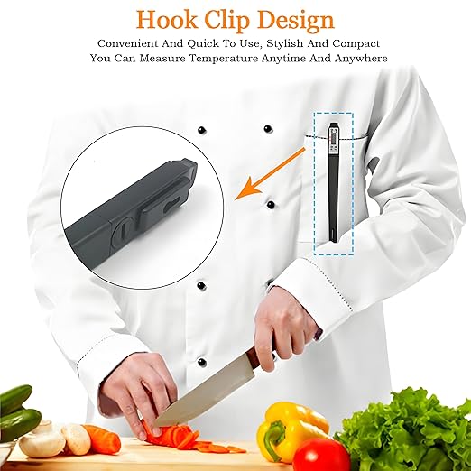 Meat Thermometer - Digital Food Thermometer for Cooking Kitchen - Automatic Calibration Pen Style Electronic Pocket Thermometer for Water Temperature, Barbecue (Yellow)