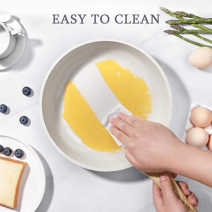 GiPP Ceramic Nonstick Frying Pan with Lid - 12" Healthy Non-Toxic Non Stick Skillet Omelette Pans, Induction Compatible Chef Pan, PFAS & PFOA-Free, Dishwasher Safe, Stay Cool Handles