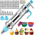 Cake Decorating Tools Supplies Kit: 164pcs Baking Accessories - Piping Bags and Icing Tips Set - Puffs Cupcake Frosting Piping Bakery Set for Adults Beginners or Professional, Blue