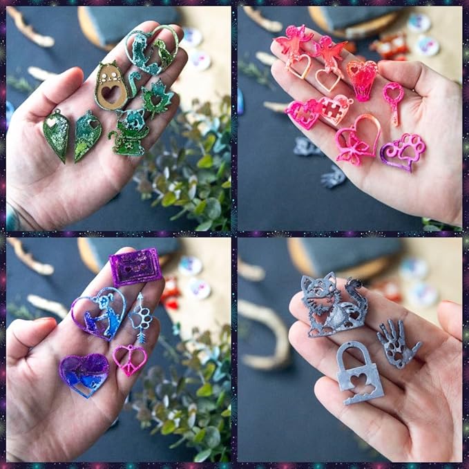 37PCS resin molds silicone hearts uv resin Epoxy Resin Molds silicone molds for resin Resin Molds Silicone Clearance Resin Mold for DIY Silicone Molds for Crafts Silicone Molds for Epoxy Resin