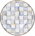 MACKENZIE-CHILDS Enamel Dinner Plate, Decorative Dinnerware Plate, 10 Inches, Set of 1, Gray-and-White Sterling Check
