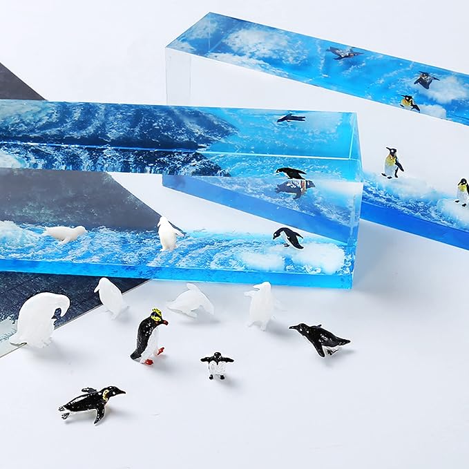 Woohome 12 PCSJewelry Making Supplies Resin Mould Filler, 3D Mini Jellyfish Bear Penguin Whale Resin Casting Moulds Fillers, 3D Resin Filler Art Craft Supplies Epoxy Moulds for Art Resin Crafts DIY
