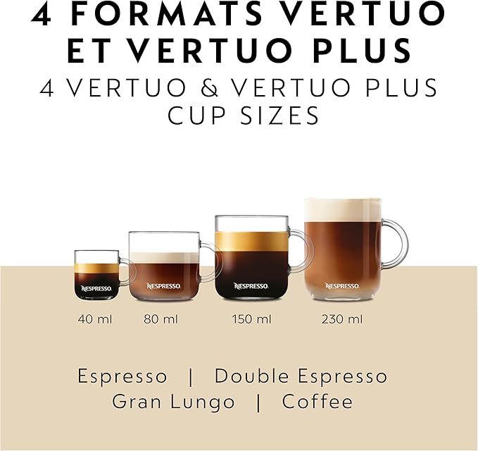 Nespresso Vertuo Plus Coffee and Espresso Maker by Breville, Ink Black