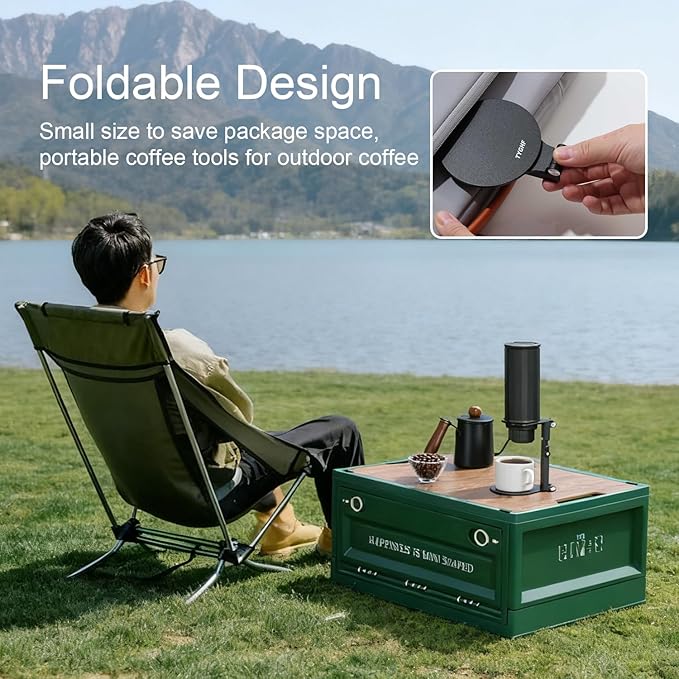 Pour Over Coffee Maker Stand,Adjustable & Foldable Portable Electric Espresso Machine Stand,Holder for Coffee Grinder,Universal Dripper,V60 Dripper,Travel Coffee Maker,Coffee Press Black