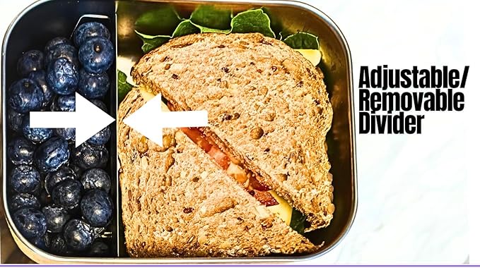 Leak proof Stainless Steel Lunch Box containers | Stainless Steel bento box | Sandwich ,snacks Food Storage with divider compartment |Steel Tupperware | Meal prep| Snack |Metal lunch box|Vanilla