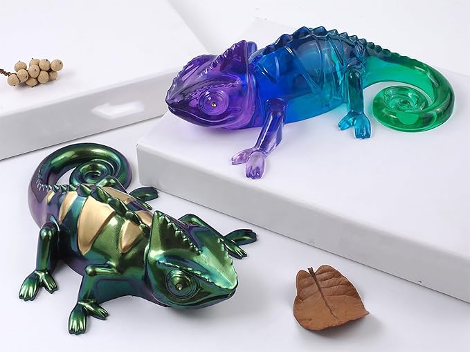 Lizard Animal Cylinder Candle & Resin Mold - Resin Casting Silicone Molds for Home Decor & Candle Making Wave Spiral Mold