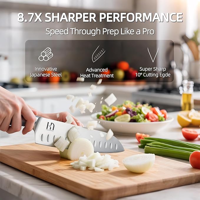 Kitchen Knife Set 14 Piece Premium Japanese High Carbon Stainless Steel Knife Block Sets with Built-in Sharpener, Razor Sharp Knives Set for Kitchen, Quality Acacia Wood Block Knife Set