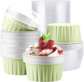 EUSOAR Cupcake Liners, 50pcs 5oz 125ml Cupcake Liners, Aluminum Foil Muffin Liners Cups with Lids, Cupcake Holder, Disposable Aluminum Foil Cupcake Baking Cups Holders Cases Boxes Pans with Lids