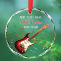 Personalized Electric Guitar Christmas Ornament Gift for Musician, Electric Guitar Player Glass Ornament Xmas 2025, Custom Text & Name Guitarist Glass Keepsake, Musical Instrument Christmas Ornaments
