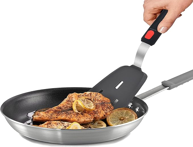 Set of 3, Silicone Spatula Turner,600°F Heat Resistant Cooking Spatulas for Nonstick Cookware, Large Kitchen Utensils BPA Free Rubber Spatula Set for Egg, Pancake, Fish, Burger