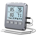 Dual Probe Meat Thermometer Digital for Cooking, Grilling & Smoking with Large LCD Backlight & Alarm, Kitchen Food Grill Thermometer, Smoker Accessories for BBQ, Oven, Oil Fry, Gifts for Men