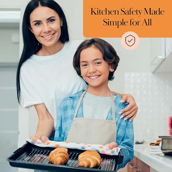 Baking & Frying Pan Splatter Screen Beckon Ware | USA Brand | 17.5 x 12 Inch Black, Multi-Use Silicone Baking Rack for Oven, and Stove – Grease Splash Guard, Baking Supplies, Pastry Sheet