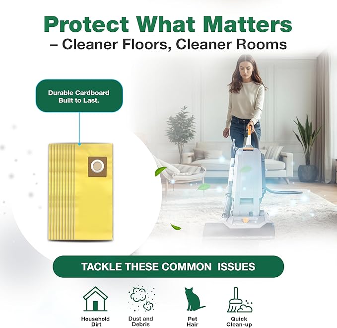 10 Replacements for Hoover HushTone Canister Vacuums Bags Part # AH10243, Fits Models: CH54013, CH54015, CH54113 & CH54115 (10 PACK) by Think Crucial