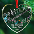 Customized Text Year Name Clarinet Glass Xmas Ornament, Personalized Clarinet Lover Christmas Ornaments Gift for Women Men Friends Besties Coworker, Unique Clarinetist Glass Christmas Ornament 2025