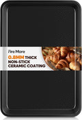 Quarter Sheet Pan 12.8x9, Cookie Sheets for Baking 0.8mm Thick Non Stick Baking Sheets for Oven Heavy Duty Baking Trays
