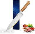 8 Inch Chef Knife, 1.4116 German High Carbon Steel Chef's Knife, Chefs Knife with Ergonomic Olive Wood Handle, Professional Full Tang Kitchen Knife with Gift Box