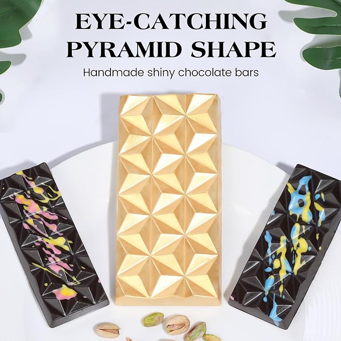 1 Pc Chocolate Bar Mold Deep Silicone Large Chocolate Molds Break Apart Pyramid Shape Thick Candy Bar Molds