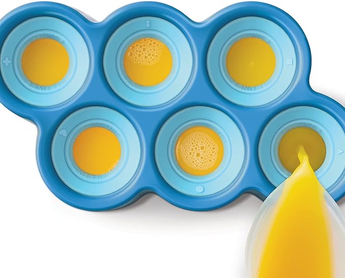 Zoku Fish Pop Molds, 6 Different Easy-release Silicone Popsicle Molds in One Tray, Unique Sea-creature Designs, BPA-free