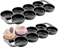 DVK 2 Set Cast Iron Muffin Pan Heavy Duty Cupcake Pan Muffin Tin, Non-Warping Even Heat Distribution for Perfect Cupcakes, Mini Cakes, Tarts, Quiches Ideal for Home Bakers Professional Chefs