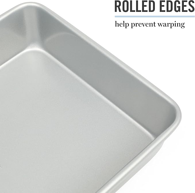 Martha Stewart Gallen 13 x 9 Inch Rectangular Nonstick Carbon Steel Cake/Baking Pan- Silver