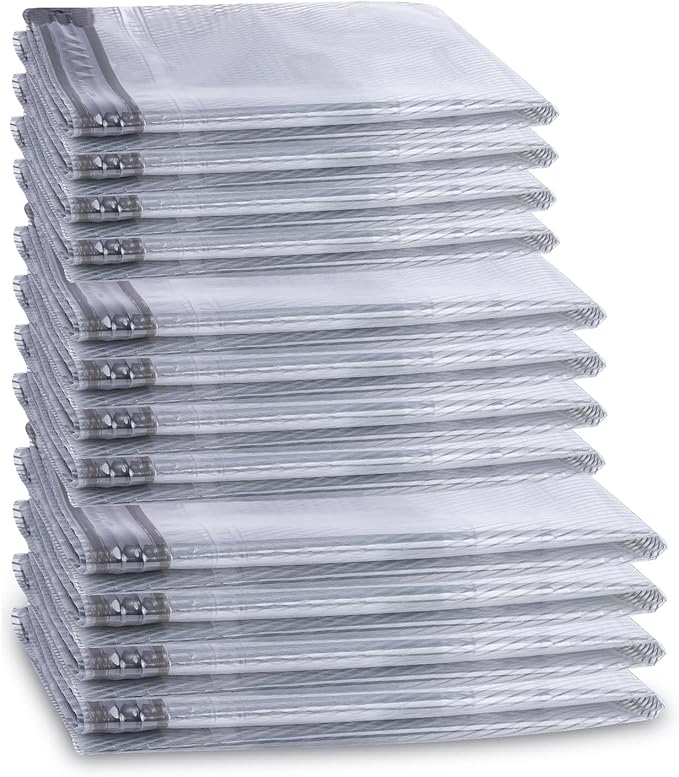 12-Pack Travel Vacuum Storage Bags, Lightweight Space Saver Bags for Luggage (Pump Not Included)