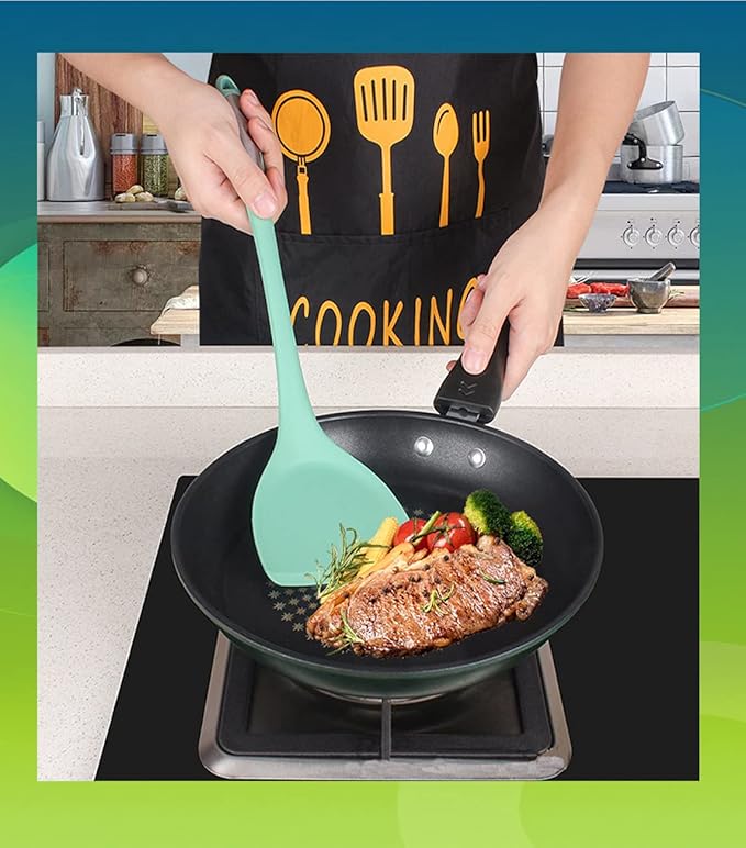 Tenta Kitchen Spatulas for Nonstick Cookware - Silicone Turner Spatula - Spatulas Silicone Heat-Resistant up to 600°F - Flexible & Thin Pancake & Egg Flippers-Kitchen Utensils for Cooking BPA