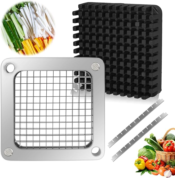 Replacement Chopper 1/4" Blade, Commercial Vegetable Chopper Dicer, French Fry Cutter Stainless Steel Blade for Fruit Cutting Machine Tomato Onion Pusher Block