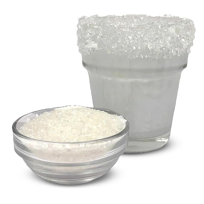 Snowy River Clear, Cocktail & Margarita Sugar Rimmer - Vibrant Naturally Colored Sugar for Cocktail Rimming, Baking & Decorating, Medium Crystal - 80oz