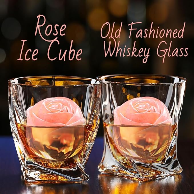 2 INCH Fun Shapes,Rose Ice Cube Mold,Rose Gift Ice Ball Maker Mold | Silicone Ice Cube Tray,Whiskey Ice Cubes Mold,Bourbon Ice Cube Molds Slow Melting Ice for Whiskey,Cocktails&Old Fashioned