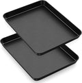 P&P CHEF 12.4 Inch Baking Cookie Sheet Pan, Carbon Steel Oven Tray, Non Stick Bakeware for Cooking Baking Bread Meat Vegetables, Sturdy & Healthy, Easy Clean, 2Pcs